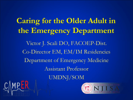 Emergency Department Approach To The Geriatric Patient
