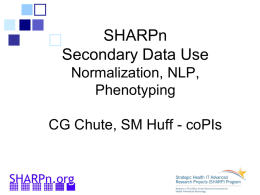 SHARPn_2013_Overview - Mayo Clinic Informatics