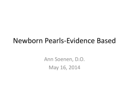 Newborn Pearls-Evidence Based - Northeast Iowa Family Practice