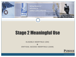 MU Stage 2 for Hospitals