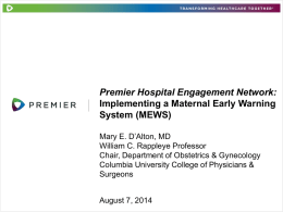 Implementing a Maternal Early Warning System (MEWS)