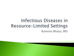 Infectious Diseases in Resource-Limited Settings