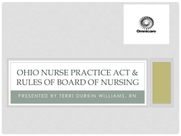 Ohio Laws and Rules for Nursing, updated.