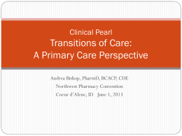 Transitions of Care, a Primary Care Perspective
