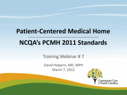 pcmh-2011-webinar-7-3712 - Community Care of North Carolina