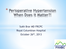 Perioperative Hypertension, When does it matter by