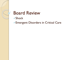 Emergent Disorders in Critical Care