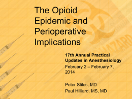 The Opioid Epidemic and its Perioperative Implications