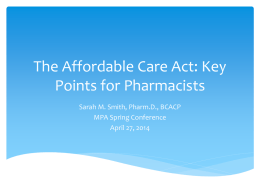 The Affordable Care Act: Key Points for Pharmacists