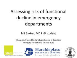 Assessing risk of functional decline in emergency
