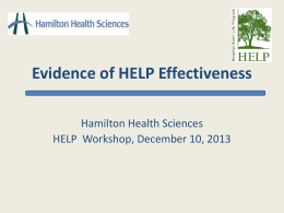 HELP Evidence Presentation 2013