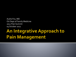 An Integrative Approach to Pain Management