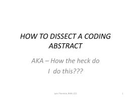 HOW TO DISSECT A CODING ABSTRACT
