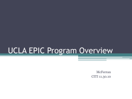 UCLA EPIC Program Overview