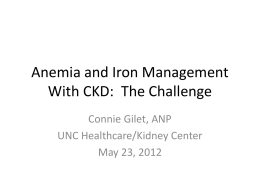 The Challenge of Managing Anemia in People