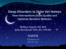 Sleep disturbance - National Association of State Veterans Homes