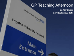CHS GP Teaching Afternoon 24Sept2014