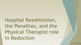 The Physical Therapist and Readmission