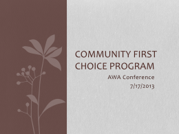 Community First Choice option