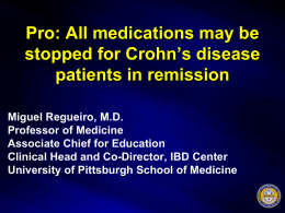medications may be stopped for Crohn`s disease patients in remission