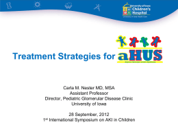 Treatment Strategies-Atypical HUS