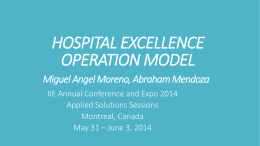HOSPITAL EXCELLENCE OPERATION MODEL Miguel Angel
