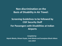 Screening Guidelines to be followed by CISF Security Staff