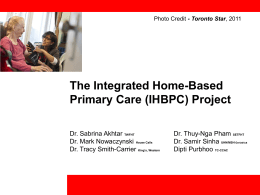 Presentation by Dr. Tia Pham on the IHBPC Model