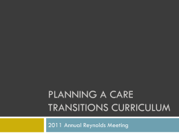 Planning a care transitions curriculum