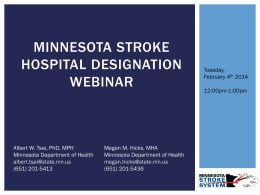 MN Stroke Hospital Designation - Minnesota Department of Health