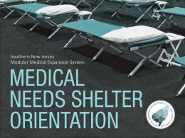 Medical Needs Shelter - New Jersey Learning Management Network