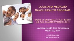 DOI Presentation Changes to Bayou Health 8-22-14
