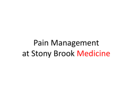 Pain Management - Stony Brook Medicine