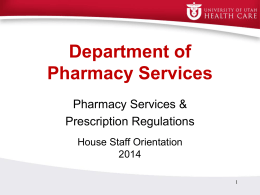 Pharmacy - University of Utah