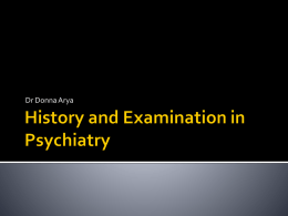 History and Examination in Psychiatry