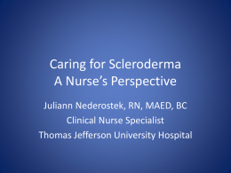 Caring for Scleroderma A Nurse`s Perspective
