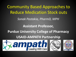 Community Based Approaches to Reduce Medication Stock outs