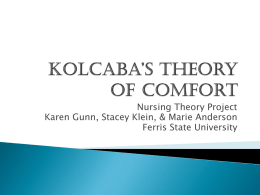 Kolcaba`s Theory of comfort