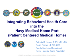 Integrating Behavioral Health Care into the Navy Medical Home Port