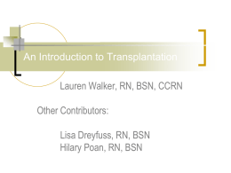 Pediatric Transplant Lecture