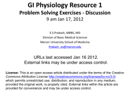 GI Physiology Resource 1 Jan 17, 2011