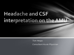 Headache and CSF Interpretation