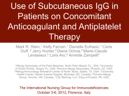 Use of Subcutaneous IgG in Patients on Concomitant