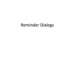 Reminder Dialogs edited
