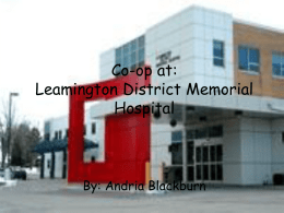 Co-op at: Leamington District Memorial Hospital