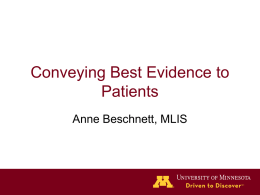 Conveying Best Evidence to Patients