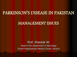 PROFSHAUKATALI - Pakistan Parkinson`s Society
