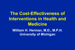 Cost-Effectiveness of Interventions
