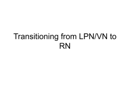 Transitioning from LPN/VN to RN