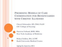 Promising Models of Care Coordination for Beneficiaries with